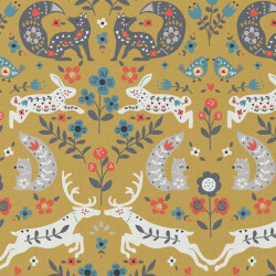 Printed Cotton GRACIANE Ochre / Bright Multicolored